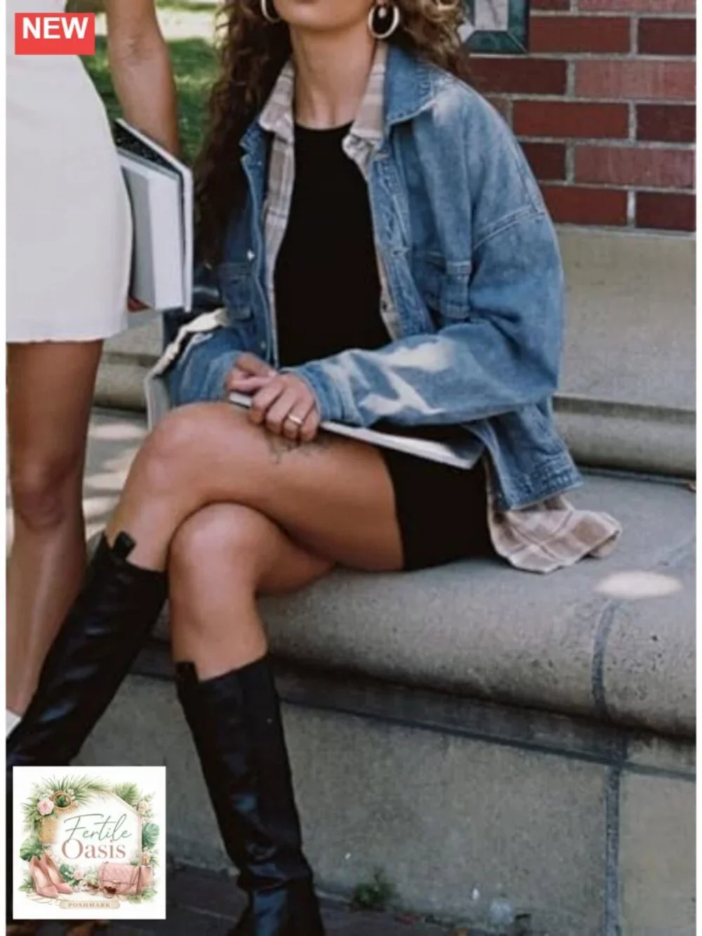 Oversized Boyfriend Denim Jacket Y2K Shacket Cotton Long Sleeve